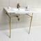 Fauceture KVPB372271BB 37-Inch Console Sink with Brass Legs (Single Faucet Hole), White/Brushed Brass KVPB372271BB - alternate 2